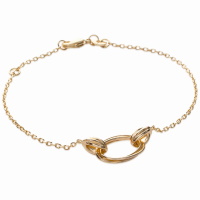 Bracelet composé d'une chaîne avec anneaux en plaqué or jaune 18 carats.