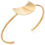 Bracelet jonc rigide demi-lune en plaqué or.