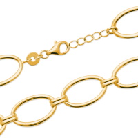 Bracelet en plaqué or jaune 18 carats. Fermoir mousqueton avec 2 cm de rallonge.