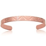 Bracelet jonc rigide avec motifs en plaqué or rose 18 carats.