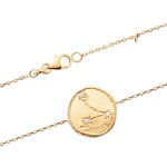Bracelet avec motif de la constellation du signe du zodiaque Poisson (Pisces en latin) en plaqué or et oxydes de zirconium.
