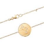 Bracelet avec motif de la constellation du signe du zodiaque Gémeaux (Gemini en latin) en plaqué or et oxydes de zirconium.