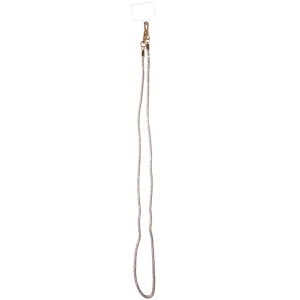 Cordon pour téléphone en strass et attaches en métal doré.