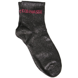 Paire de chaussettes scintillantes avec l'inscription Connasse.