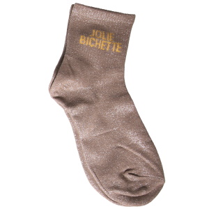 Paire de chaussettes scintillantes avec l'inscription Jolie bichette.
