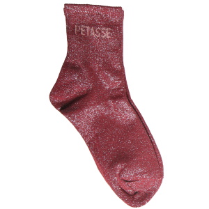 Paire de chaussettes scintillantes avec l'inscription Petasse.