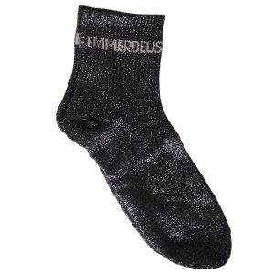 Paire de chaussettes scintillantes avec l'inscription Emmerdeuse.