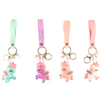 Porte clés fantaisie licorne avec poignée en silicone multicolore. 4 coloris différents. Vendu à l'unité, votre préférence en commentaire.