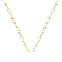 Collier composé d'une chaîne maille allongée en plaqué or jaune 18 carats.