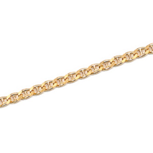 Bracelet chaîne maille gourmette limée alternée 1.3 en plaqué or jaune 18 carats.