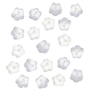 Lot de 10 paires de poussettes transparentes pour boucles d'oreilles en forme de fleur en silicone. Vendu par lot de 10 paires (soit 20 poussettes).