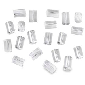 Lot de 10 paires de poussettes transparentes pour boucles d'oreilles en silicone. Vendu par lot de 10 paires (soit 20 poussettes).