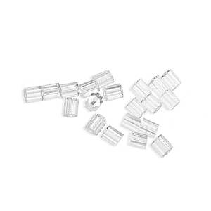 Lot de 10 paires de poussettes transparentes pour boucles d'oreilles en silicone. Vendu par lot de 10 paires (soit 20 poussettes).