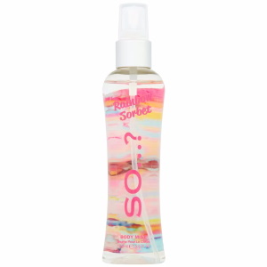 Brume pour le corps Body Mist by So...? Rainbow sorbet. Brume corporelle Arc en ciel. Les notes de fond florales sont sublimées par l'ajout douce de guimauve et canneberge. Délicieux !