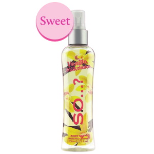 Brume parfumée pour le corps. Vanilla Milkshake et son parfum sucré à la vanille agrémenté d'une touche de pêche et de prune pour encore plus de gourmandise. Vaporisez la brume à 15cm de votre corps. Avant de vous exposer au soleil, appliquez la brume sur les vêtements et non directement sur la peau.