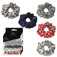 Lot de 5 chouchous élastiques pour cheveux Mickey Mouse en polyester.