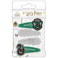 Lot de 4 clic-clacs pour cheveux pour enfants en métal recouvert de paillettes sur le thème de Harry Potter.