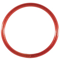 Bracelet bouddhiste jonc semi rigide en tube de plastique de couleur rouge.