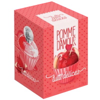 Parfum aux senteurs de pomme d'amour(poire, citron, jasmin, héliotrope, rose, caramel, vanille et musc). Fabriqué en France.