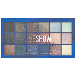 Palettes ombre à paupières Liveshow. Optez pour les palettes fards à paupières LIVESHOW pour un look glamour riche en couleurs ! Ses 18 teintes à la texture matte, brillante, satinée, nacrée, métallisée sont faciles à appliquer pour un résultat aux effets saisissants et des looks ultra sophistiqués !