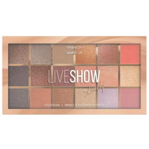 Palettes ombre à paupières Liveshow. Optez pour les palettes fards à paupières LIVESHOW pour un look glamour riche en couleurs ! Ses 18 teintes à la texture matte, brillante, satinée, nacrée, métallisée sont faciles à appliquer pour un résultat aux effets saisissants et des looks ultra sophistiqués !