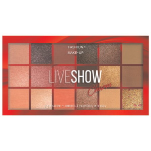 Palettes ombre à paupières Liveshow. Optez pour les palettes fards à paupières LIVESHOW pour un look glamour riche en couleurs ! Ses 18 teintes à la texture matte, brillante, satinée, nacrée, métallisée sont faciles à appliquer pour un résultat aux effets saisissants et des looks ultra sophistiqués !