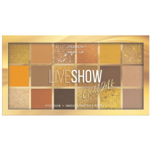 Palettes ombre à paupières Liveshow. Optez pour les palettes fards à paupières LIVESHOW pour un look glamour riche en couleurs ! Ses 18 teintes à la texture matte, brillante, satinée, nacrée, métallisée sont faciles à appliquer pour un résultat aux effets saisissants et des looks ultra sophistiqués !