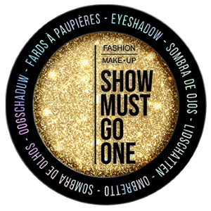 Ombre à paupières Show must go one Gold 24K. Offrez-vous un regard de star avec un fini précieux emblématique avec nos ombres à paupières SHOW MUST GO ONE ! Ombre à paupières pailletée avec forte concentration en pigments et adhérence impeccable pour un effet brillant 3D immédiat. Facile à appliquer - et à utilisation à sec seulement- cette ombre à paupières offre une texture soyeuse et légère enrichie en micro-particules réfléchissantes, pour un effet brillant extrême et une sensation agréable sur la peau.