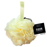 Fleur de douche shower puff de couleur ivoire.