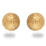 Boucles d'oreilles puces boules antillaises en plaqué or jaune 18 carats.