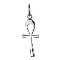 Pendentif croix égyptienne Ankh signifiant le mot vie en argent 925/000 rhodié.