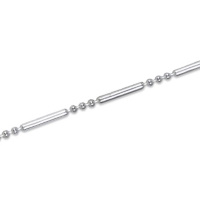 Bracelet barres et boules en argent 925/000 rhodié.