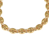 Collier chaîne maille grain de café en plaqué or jaune 18 carats.