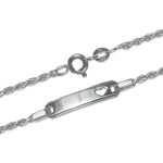 Bracelet gourmette identité pour enfant avec cœur ajouré en argent 925/000.  Souvenir impérissable, Cette gourmette personnalisable est un cadeau idéal.