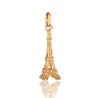 Pendentif en forme de Tour Eiffel en plaqué or jaune 18 carats.