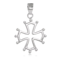 Pendentif croix occitane en argent 925/000 rhodié.