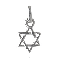 Pendentif étoile de David (Maguen David) en argent 925/000 rhodié.