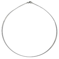 Collier câble en argent 925/000 rhodié.