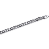 Collier chaîne maille jaseron en argent 925/000 rhodié.