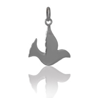 Pendentif en forme d'oiseau hirondelle en argent 925/000 rhodié.