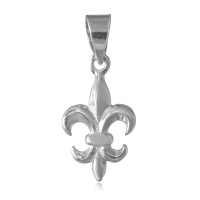 Pendentif fleur de lys en argent 925/000 rhodié.