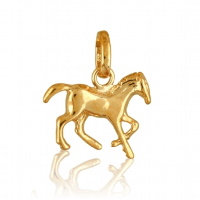 Pendentif en forme de cheval en plaqué or jaune 18 carats.