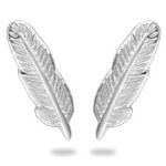 Boucles d'oreilles plumes en argent 925/000.