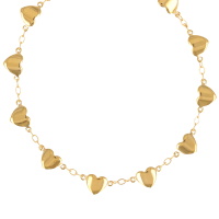 Collier composé d'une chaîne avec coeurs en plaqué or jaune 18 carats.