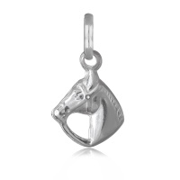 Pendentif tête de cheval en argent 925/000 rhodié.