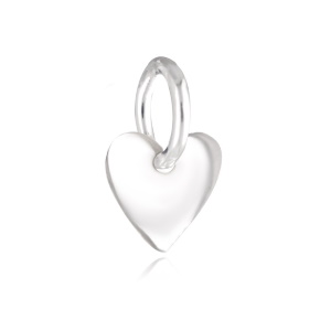 Pendentif en forme de cœur en argent 925 rhodié.