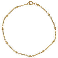 Bracelet chaîne de cheville en plaqué or jaune 18 carats. 