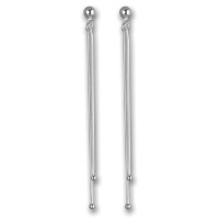 Boucles d'oreilles pendantes en argent 925/000 rhodié.