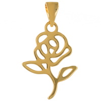 Pendentif au motif ajouré de rose en plaqué or jaune 18 carats.