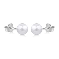 Boucles d'oreilles puces en argent 925/000 rhodié.